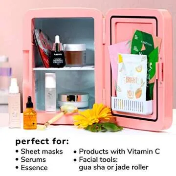 FaceTory Portable Coral Beauty Fridge: Cool & Heat Capacity
