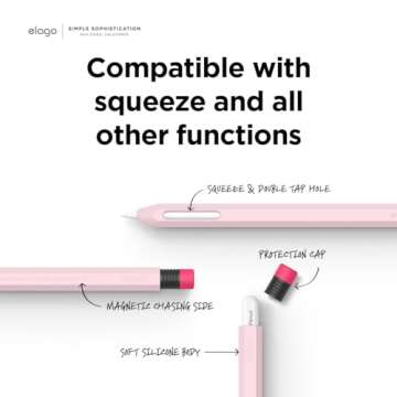 elago Classic Case Compatible with Apple Pencil Pro and Apple Pencil 2nd Generation, Classic Design, Compatible with Magnetic Charging and Double Pressure (See Instructions