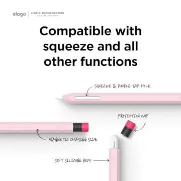elago Classic Case Compatible with Apple Pencil Pro and Apple Pencil 2nd Generation, Classic Design, Compatible with Magnetic Charging and Double Pressure (See Instructions