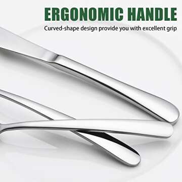 Terlulu 40 Piece Silverware Set for 8, Stainless Steel Flatware Set, Cutlery Set Utensils Include Forks Spoons Knives, Mirror Polished Tableware Set for Home Kitchen Restaurant Party, Dishwasher Safe