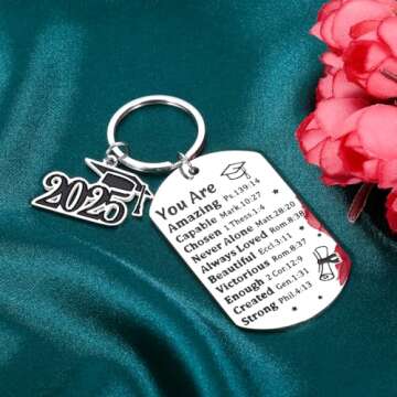 Graduation Gifts for Her Him 2025 College Graduation Gifts for Women Men Class of 2025 Keychain Midd...