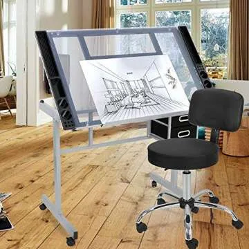 9TRADING Adjustable Hydraulic Stool for Salon & More