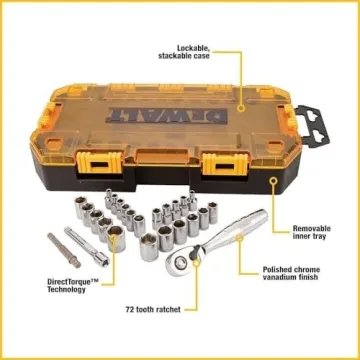 Durable DEWALT 25-Piece Drive Socket Set for Professionals