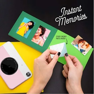 KODAK Printomatic Full-Color Instant Print Digital Camera - Colorful Photos On Zink 2x3" Sticky-Back Photo Paper - 5MP, Portable, Creative Fun Gift for Birthday, Christmas, Holiday - Pink
