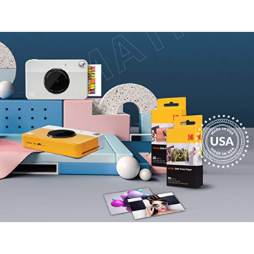 KODAK Printomatic Full-Color Instant Print Digital Camera - Colorful Photos On Zink 2x3" Sticky-Back Photo Paper - 5MP, Portable, Creative Fun Gift for Birthday, Christmas, Holiday - Pink