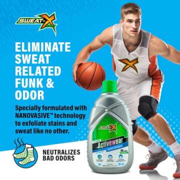 Sweat X Original Activewear Laundry Detergent – Remove the Worst Odors & Toughest Stains – High ...