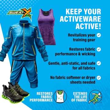 Sweat X Original Activewear Laundry Detergent – Remove the Worst Odors & Toughest Stains – High Performance Sports Wash for Training Gear & All Fabric Types – 45 Loads – 1 Pack