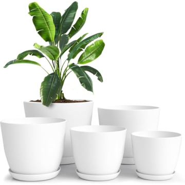 Utopia Home - Plant Pots Indoor with Drainage - 7/6.6/6/5.3/4.8 Inches Flower Pots for Indoor Plante...