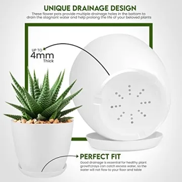 Utopia Home Plant Pots Indoor with Drainage – Versatile Set of 5