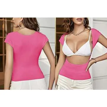 ForeFair Backless Summer Top for Women, Slim Fit Design