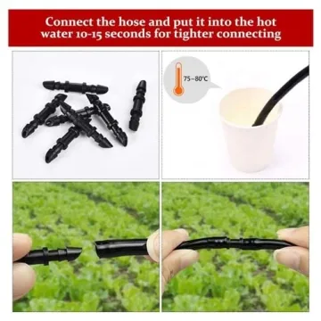 Kalolary 150 Pack 1/4" Barbed Connectors for Irrigation