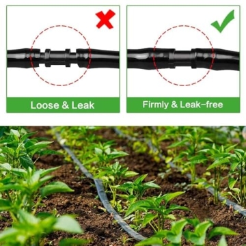 Kalolary 150 Pack 1/4" Barbed Connectors for Irrigation