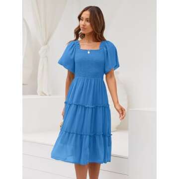 LILLUSORY Women's Comfortable Spring Summer Midi Dress