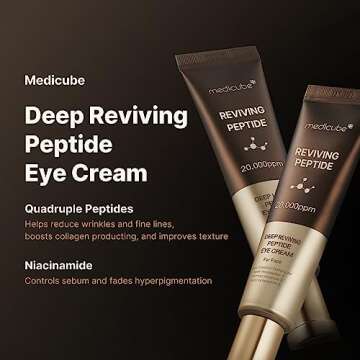 medicube Deep Reviving Peptide Eye Serum 1.01 Fl. Oz., | Eye Treatment Serum with Quadruple Peptides, Niacinamide, and Squalane | Reduces Signs of Aging and Fine Lines