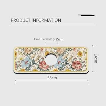 Fantasy Style Faucet Draining Mat, Self Absorbent Draining Mat for Kitchen Counter, Diatom Mud Kitch...