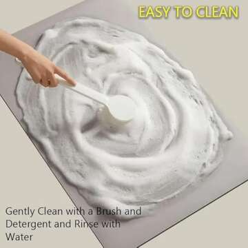 Fantasy Style Faucet Draining Mat, Self Absorbent Draining Mat for Kitchen Counter, Diatom Mud Kitchen Faucet Mat Sink Splash Guard, for Bathroom & Kitchen (B)