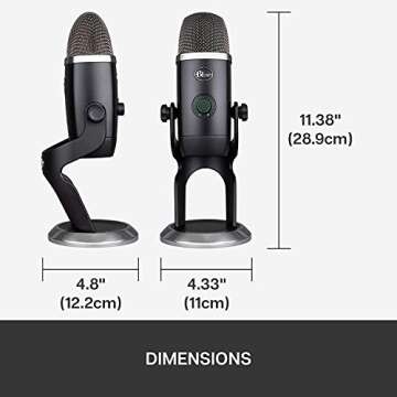 Newest Blue Yeti X Professional Condenser USB Microphone with High-Res Metering, LED Lighting, Gaming, Streaming, Podcasting, PC&Mac with GalliumPi Accessories