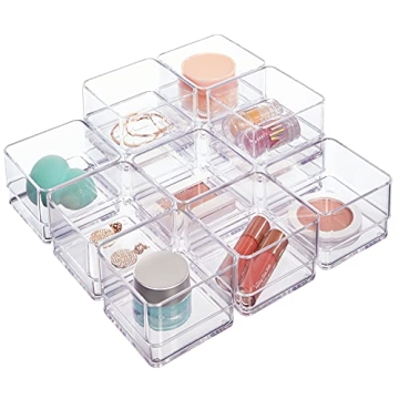 Clear Stackable Organizer Set for Makeup and Office