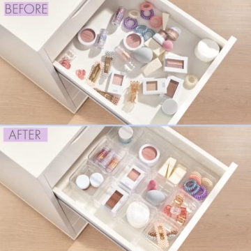 Clear Stackable Organizer Set for Makeup and Office
