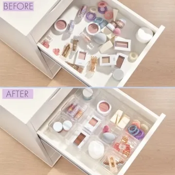 Clear Stackable Organizer Set for Makeup and Office