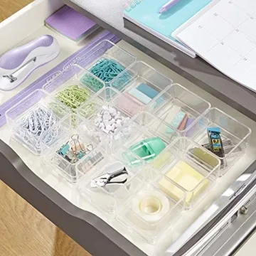 Clear Stackable Organizer Set for Makeup and Office