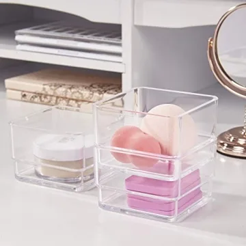 Clear Stackable Organizer Set for Makeup and Office