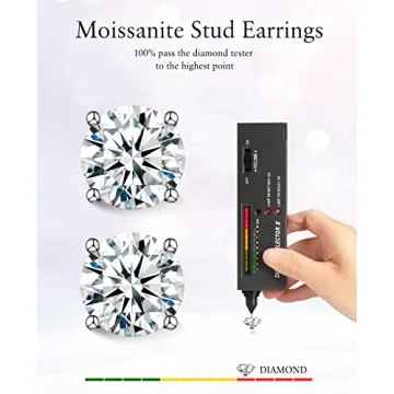 Moissanite Stud Earrings in 18K Gold Plated Silver