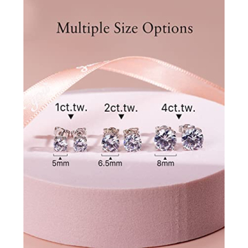 Moissanite Stud Earrings in 18K Gold Plated Silver