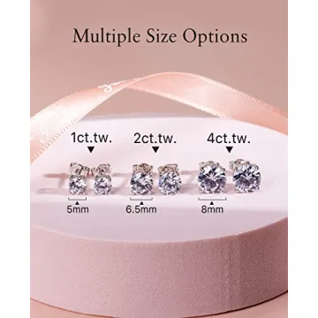 Moissanite Stud Earrings in 18K Gold Plated Silver