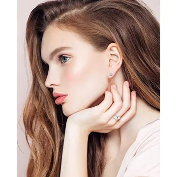 Moissanite Stud Earrings in 18K Gold Plated Silver