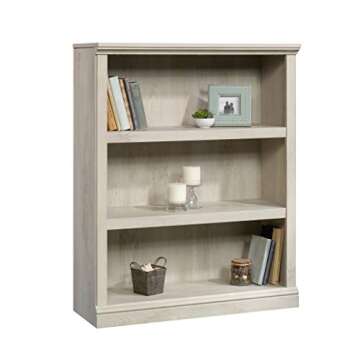 Sauder 3-Shelf Bookcase in Chalked Chestnut Finish