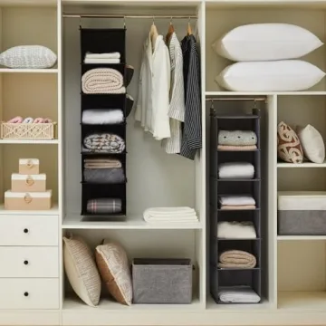 YOUDENOVA 6-Shelf Hanging Closet Organizer Black