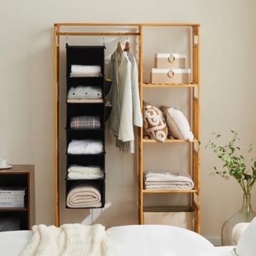 YOUDENOVA 6-Shelf Hanging Closet Organizer Black