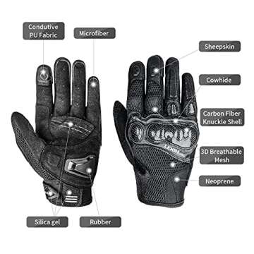 LEXIN Motorcycle Riding Gloves for Summer Comfort and Safety