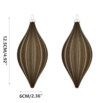 Durable 2 Pcs Christmas Tree Ball Ornaments with Velvet Texture