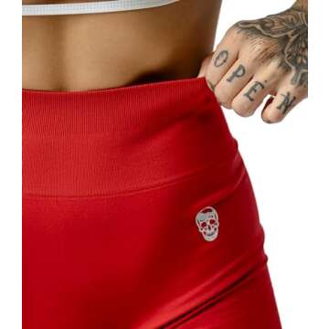 Gymreapers Seamless Shorts Infinity High Waist Biker Workout Scrunch Shorts for Women Athletic Gym Running Pilates Yoga Sport Short (Carolina Reaper)