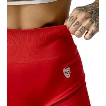 Gymreapers Seamless Shorts Infinity High Waist Biker Workout Scrunch Shorts for Women Athletic Gym Running Pilates Yoga Sport Short (Carolina Reaper)