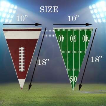 Bashout 100 feet Football Pennant Banner Flags, Multi Color, Football Parties Decoration, Tailgate Party Supplies, Game and Birthday