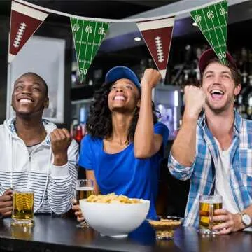 Bashout 100 feet Football Pennant Banner Flags, Multi Color, Football Parties Decoration, Tailgate Party Supplies, Game and Birthday