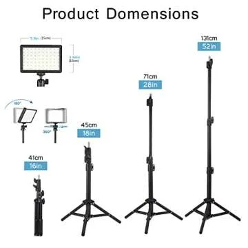 2-Pack LED Studio Streaming Lights, Portable Video Lighting for Video Recording Filming Camera Photo Photography Conference Game YouTube TikTok Shooting with Adjustable Tripod Stand & Color Filters