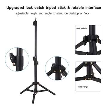 2-Pack LED Studio Streaming Lights, Portable Video Lighting for Video Recording Filming Camera Photo Photography Conference Game YouTube TikTok Shooting with Adjustable Tripod Stand & Color Filters