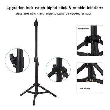 2-Pack LED Studio Streaming Lights, Portable Video Lighting for Video Recording Filming Camera Photo Photography Conference Game YouTube TikTok Shooting with Adjustable Tripod Stand & Color Filters