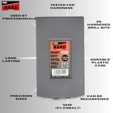 Cobalt Drill Set for Metal by TTP HARD drills | 29 Piece Drill bit Set 1/16” - 1/2” x 1/64” | ...