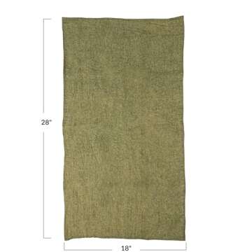 Creative Co-Op Olive Stonewashed Linen Tea Towel