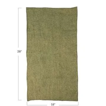 Creative Co-Op Olive Stonewashed Linen Tea Towel