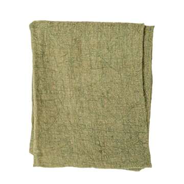 Creative Co-Op Olive Stonewashed Linen Tea Towel