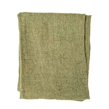 Creative Co-Op Olive Stonewashed Linen Tea Towel