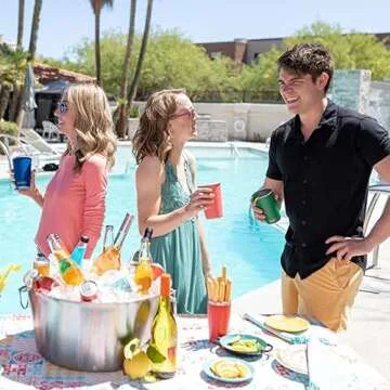 Real Deal Steel Party Pints: 16 oz Pint Cups, Stackable Tumblers, Eco Friendly Premium Metal Drinking Glasses