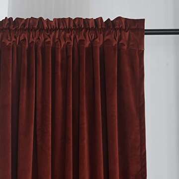 Roslynwood Burnt Ochre Velvet Curtains for Bedroom, Blackout Room Darkening Thermal Insulated Window...