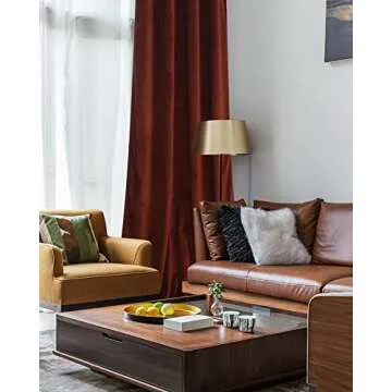Roslynwood Burnt Ochre Velvet Curtains for Elegant Decor